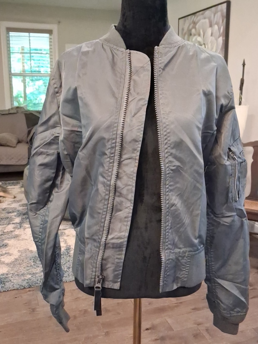 Ring of Fire Gray Lightweight Bomber Jacket